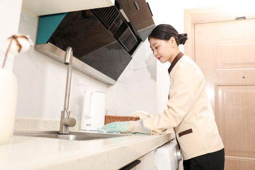 設(shè)圖廚房櫥柜清潔保潔服務(wù)女性人物攝影圖 攝影