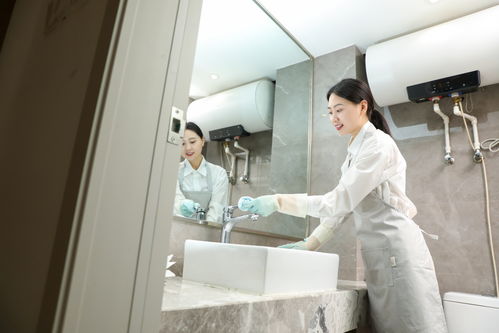 衛生間清潔整理保潔服務女性人物攝影圖 攝影