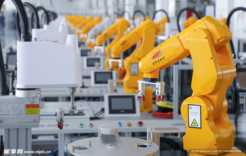 工廠機械臂企業背景海報素材攝影圖